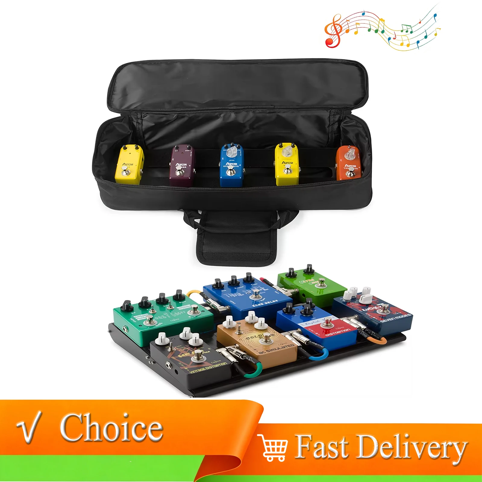 Effect Pedal Storage Bag Aluminum Alloy Pedalboard Accessories Pedal Pouch for Electric Guitar Parts Travel Carrying Case