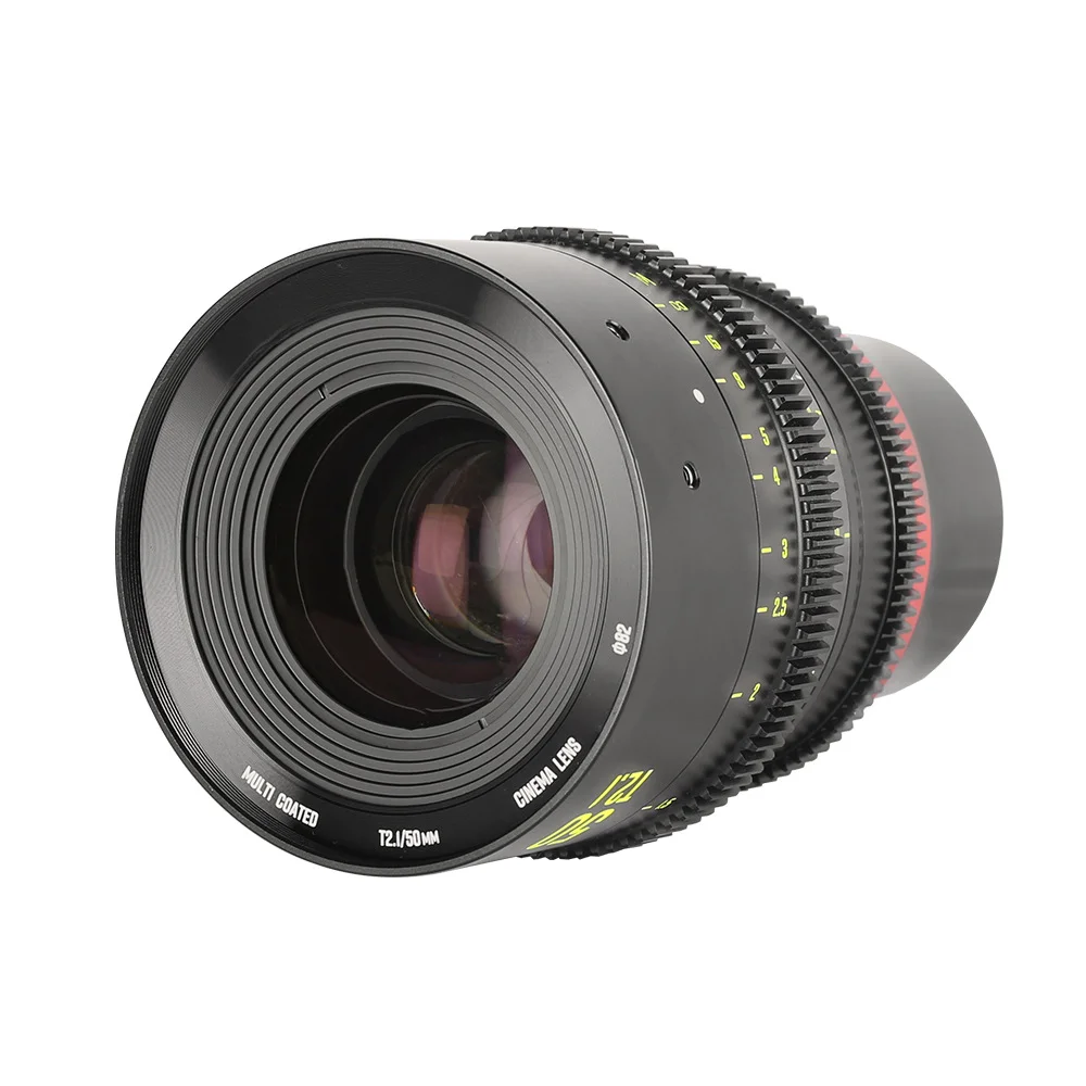 50mmT2.1 full frame size manual focus cinematic lens PL port EF port