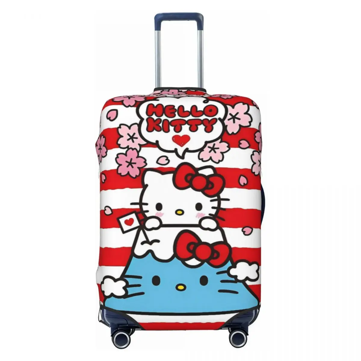 

Hello Kitty Cute Cartoon Suitcase Cover Cruise Trip Protector Vacation Strectch Luggage Accesories