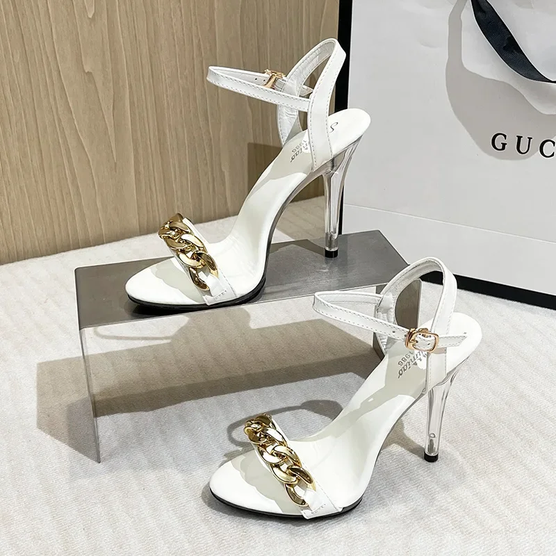 34-43 Sexy Super High Heels 11CM Stiletto Wasserdichte Plattform Sandalen Transparente Kristall Hochzeit Schuhe Keil sandalen