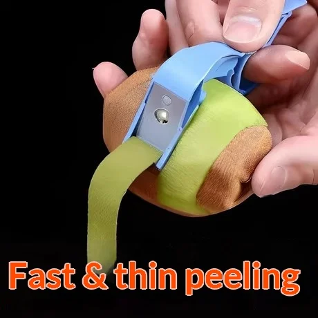 Portable Ring‑Handle Fruit Peeler Stainless Steel Blade Manual Apple Peeler Vegetable Peeling Tool Kitchen Gadget