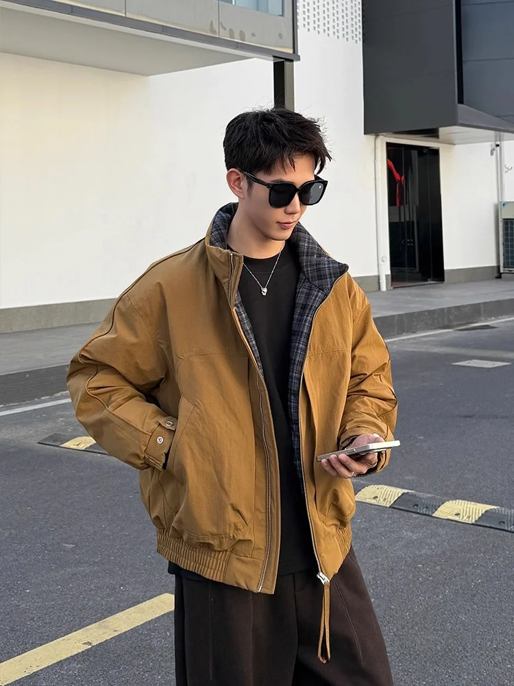 

Men's Casual ort down Jaet Large Size American Retro Pure Color Stand Collar 90 White Du down Warm Winter Outerwear