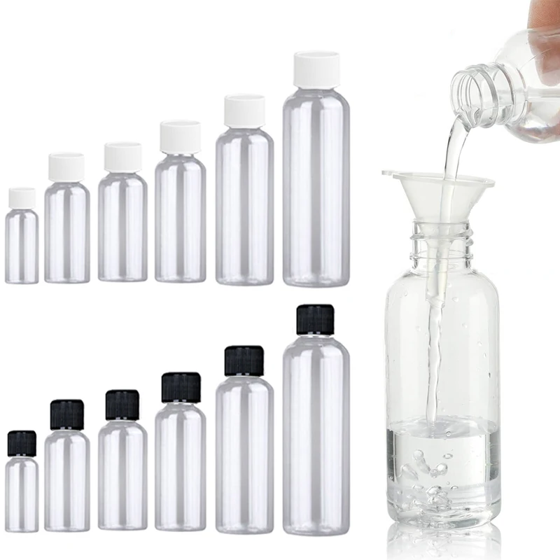 

50Pcs 5ml-120ML Empty Mini Clear Plastic Bottles Refillable Small Mouth Sample Bottle Portable Travel Container for Lotion Water