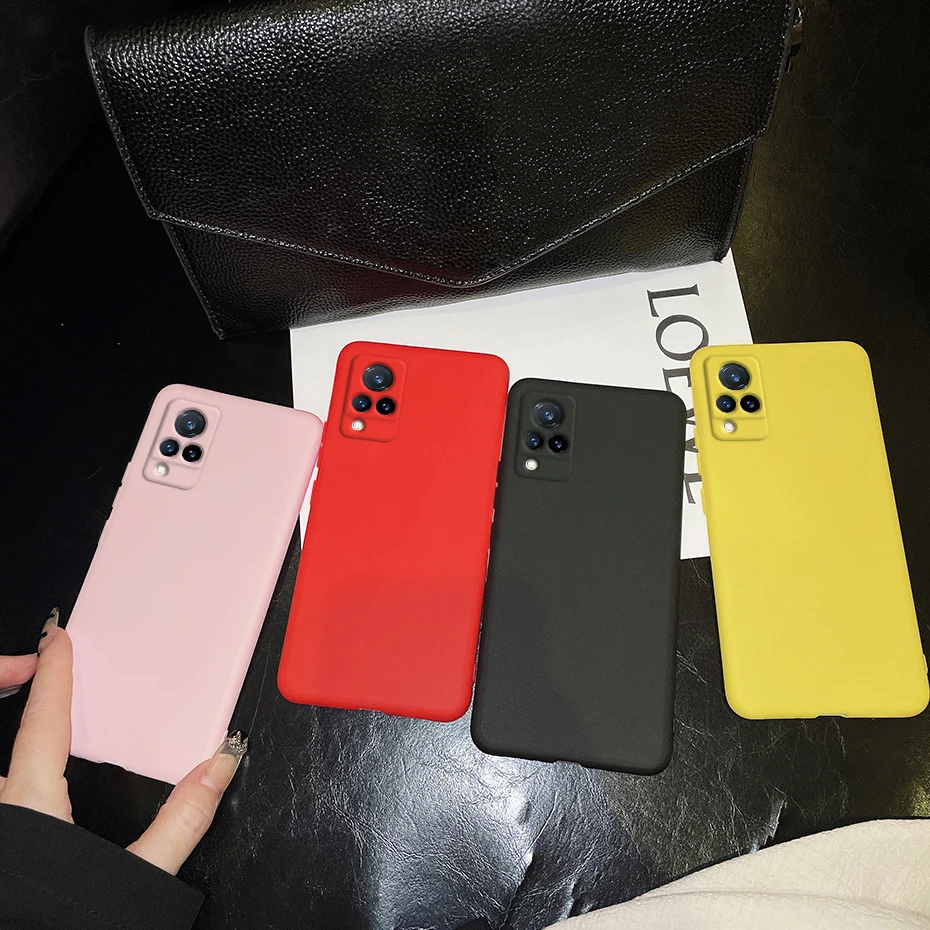 For Vivo V21 V21e Case 2021 New Liquid Silicone Soft TPU Capa Phone Back Cover For Vivo V21 5G V2050 VivoV21e V2061 Funda 6.44\