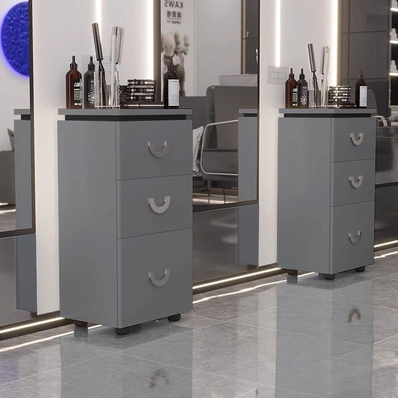 Barbershop tool cabinet, hair salon special solid wood paint storage cabinet, multi-functional beauty salon cabinet, hairdressin