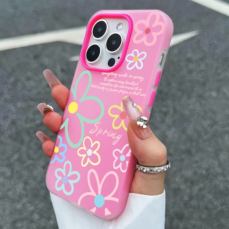 Funda para Teléfono con Diseño de Flores Primaverales para iPhone 17 16 Pro Max, Fundas para iPhone 17e 16e 11 15 12 13 14 Pro Max Air X XS XR 7 8 Plus