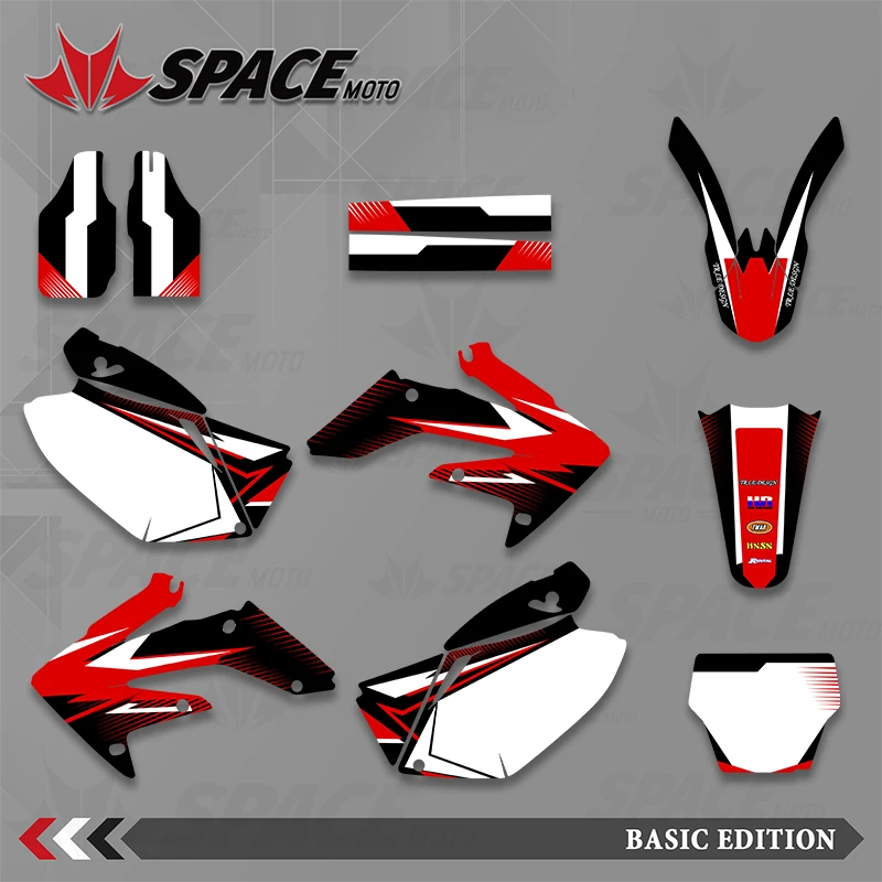 

SPACE Full Graphics Decals Stickers Motorcycle Background Custom Number Name For Honda CRF250 2004 2005 2006 2007 2008 2009