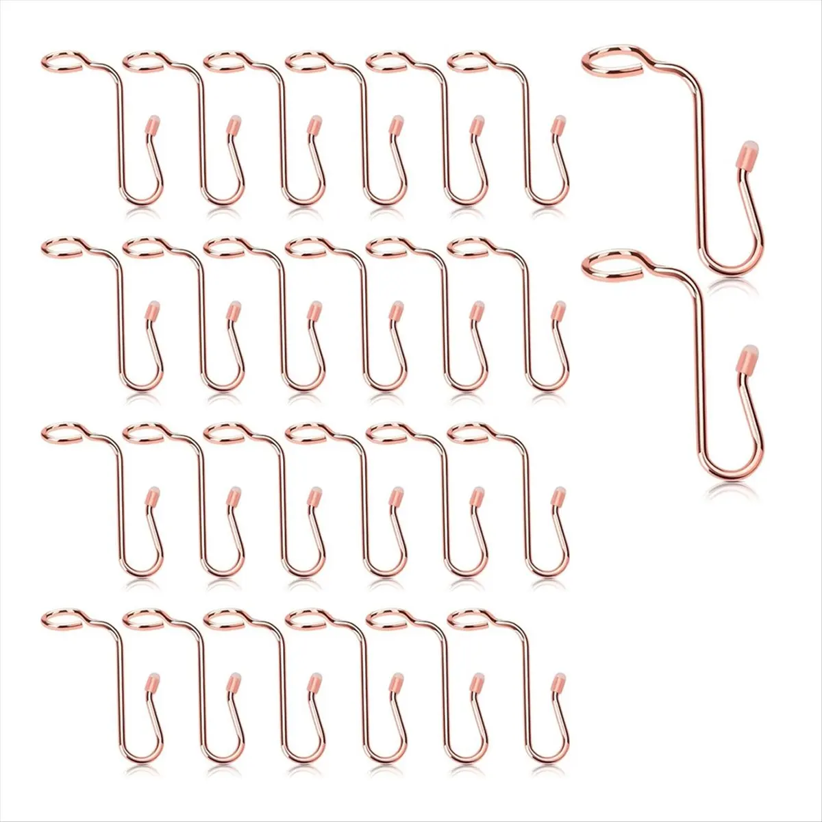 2026 Trend 50PCS Hanger Connector Hooks Hanger Extender Hooks Stable Clothes Hanger Connector for Clothes Hangers Rose Gold