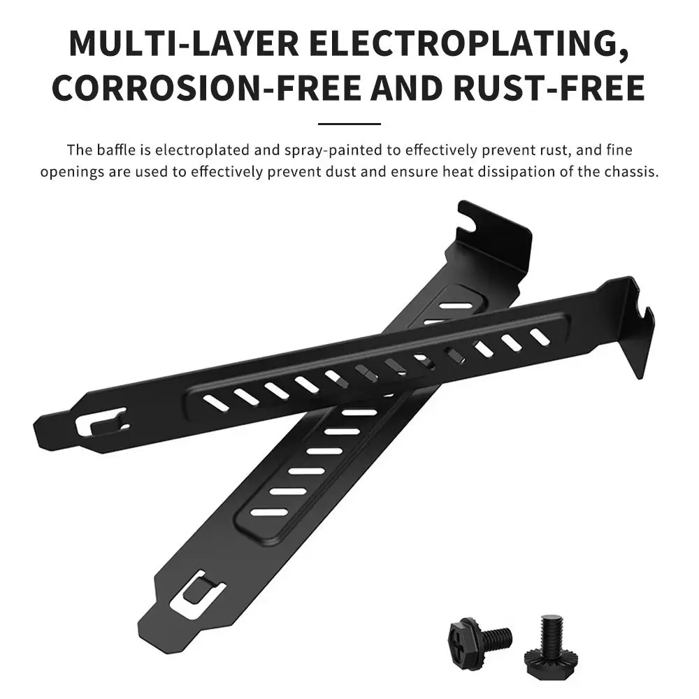 New Hard Steel PCI Slot Cover With Screws Plug-In Case Blanking Plate PCI Dust Filter