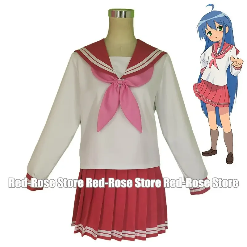 

Lucky Star Izumi Konata Long Sleeve Sailor Suit School Uniform Tops Skirt Outfit Anime Cosplay Costumes