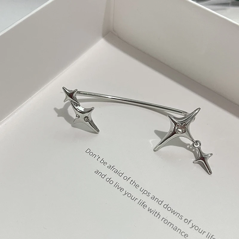 Fashion Star Clip Ear Cuff Earrings for Women Zircon No Piercing Trendy Ear Clip Gothic Irregular Earcuff Earring Jewelry