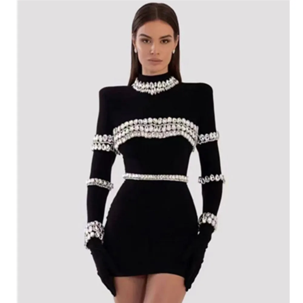 

Ele Long Sve Wrap Dr Diamond Studded Slimming Par Dr High Street Sle Spring Collection Women's Faion