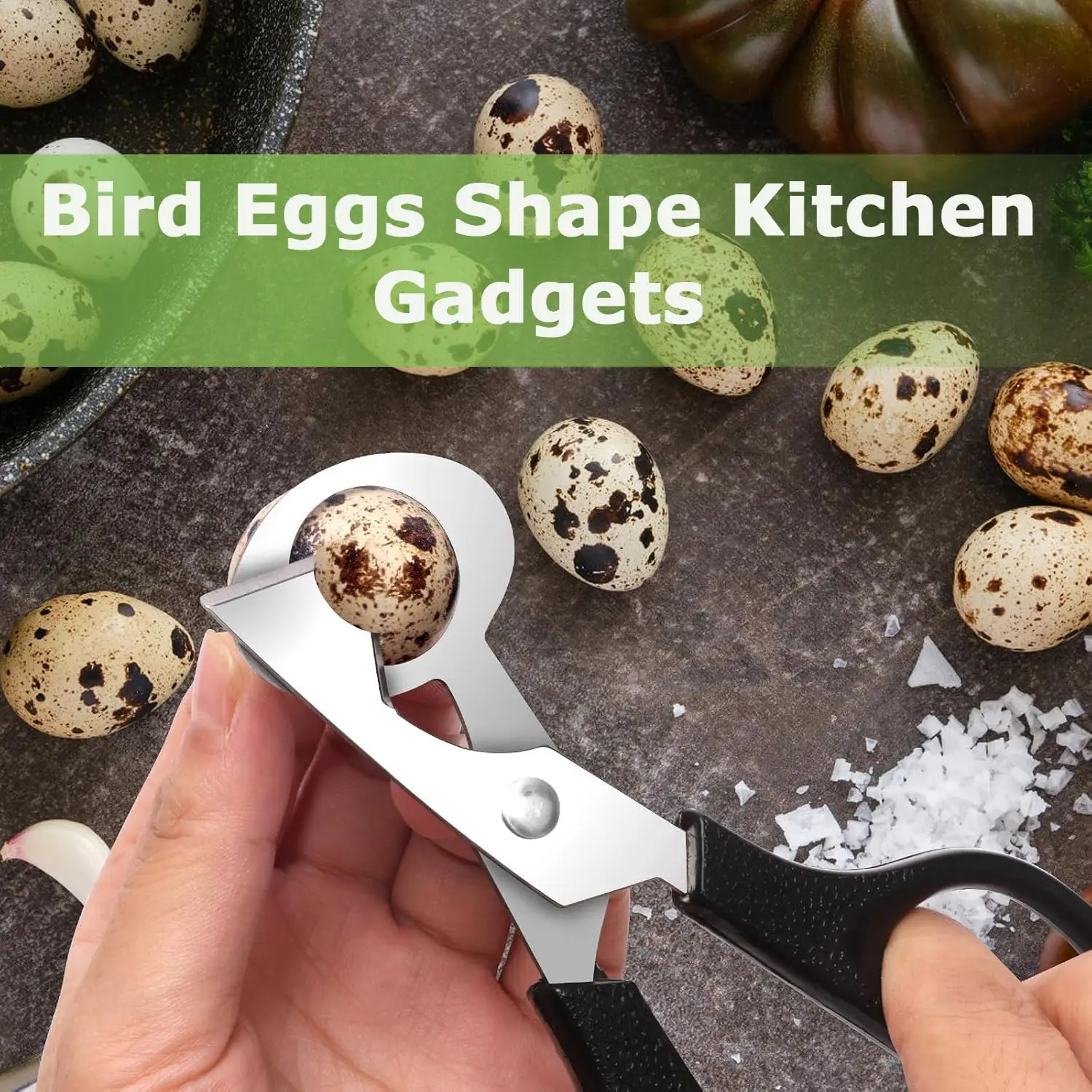 Quail Egg Scissors Cutter, Stainless Steel Quail Egg Opener Peeler Tool, Bird Pigeon Egg Shell Cutter Snips for Kitchen Cooking