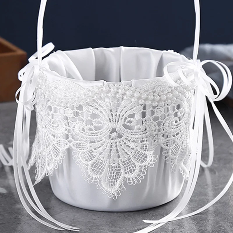 Европейский корзина для невесты и жениха, цветок, детский цветочный бант, кружевной Романтический Теплый лечебный Фотофон