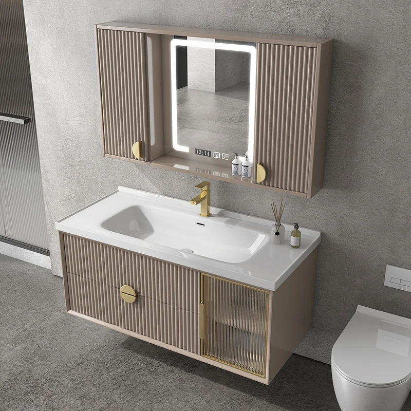 

Mirror Modern Shelf Bathroom Cabinet Toilet Small Hotel Vanity Bathroom Cabinet Home Meuble Salle De Bain Home Furniture