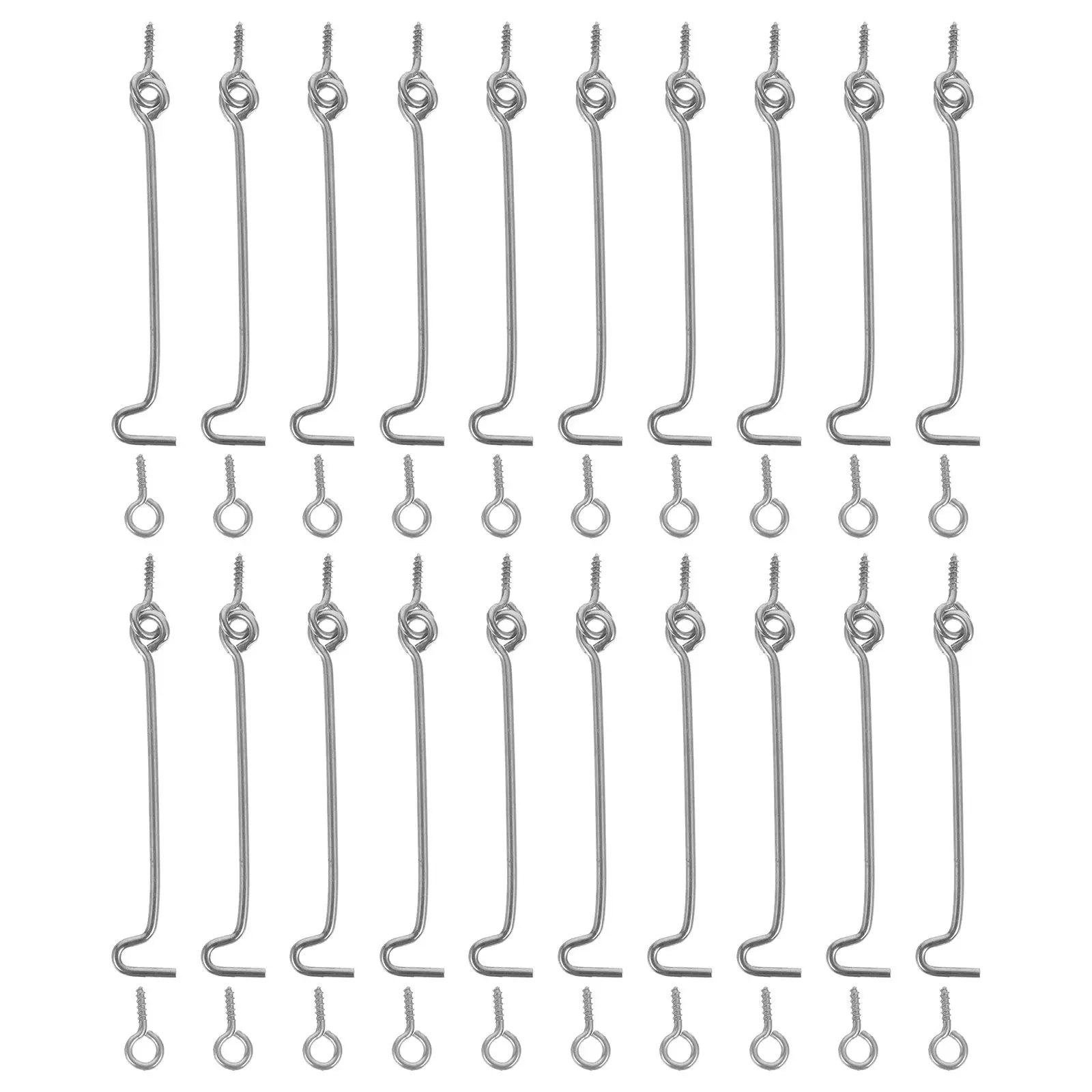 

20 комплектов крючков-защелок из нержавеющей стали для окон, сверхмощные ветрозащитные дверные замки, опорные стержни для надежной фиксации дверей и окон