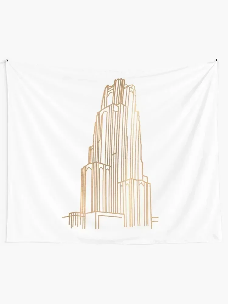 Rose Gold Cathedral of Learning Tapestry Decoration Pictures Room Wall Bed Room Decoration Wall Art Tapestry