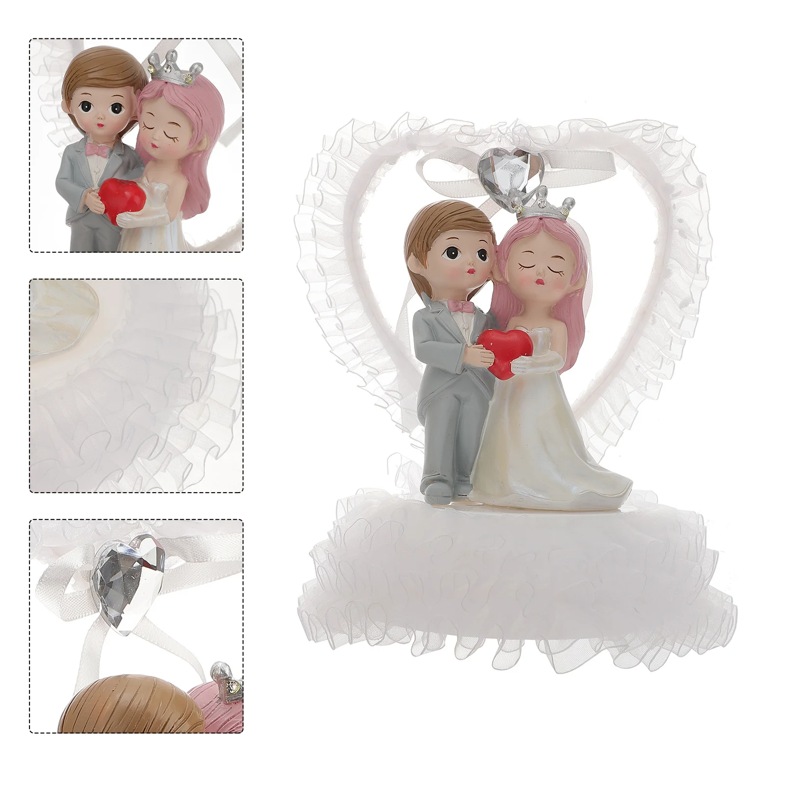 

Newlywed Couple Wedding Cake Topper Romantic Desktop Decor For Tabletop Couples Ornament Home Office Anniversary Valentine Gift