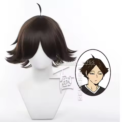 Anime Haikyuu Rintaro Suna Cosplay Wig 30cm Short Brown Wig Cosplay Anime Cosplay Wigs Heat Resistant Synthetic Wigs