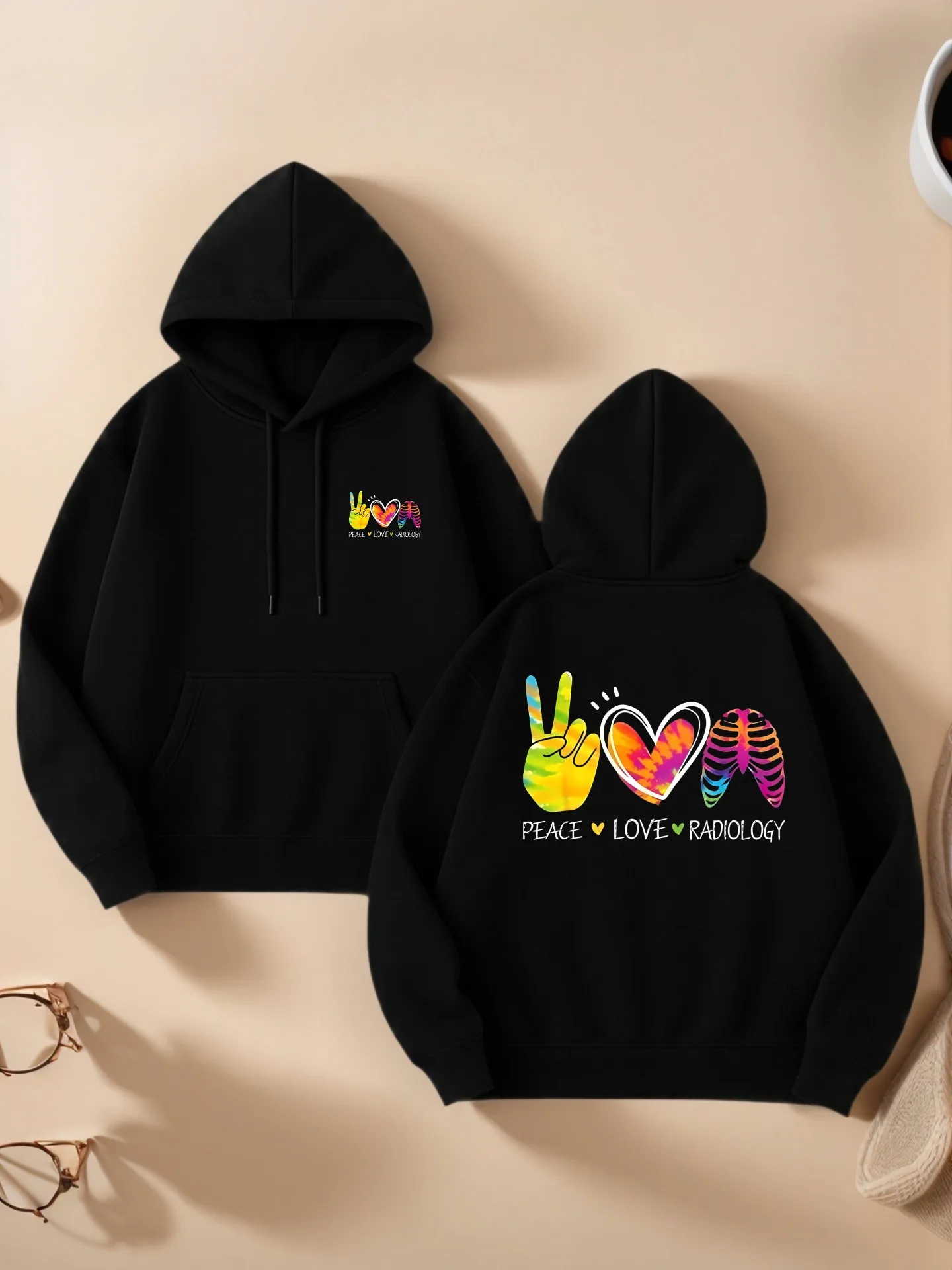 

Женская толстовка с рисунком «Сердце и рука» — эстетический дизайн с принтом, повседневная повседневная одежда, мягкая ткань, для подростков