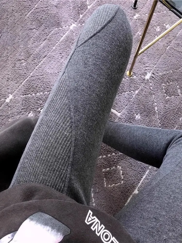 

Леггинсы с эффектом пуш-ап для спортзала, женские вязаные расклешенные леггинсы в рубчик с высокой талией, эластичные колготки для йоги, удобные микророг