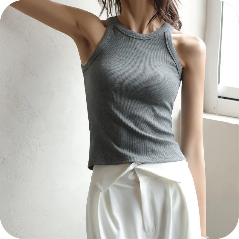 Short Internet Hot Black Primer Thread Camisole Women's Summer Inner Match Sleeveless Design Sense Outerwear Top Trendy Small