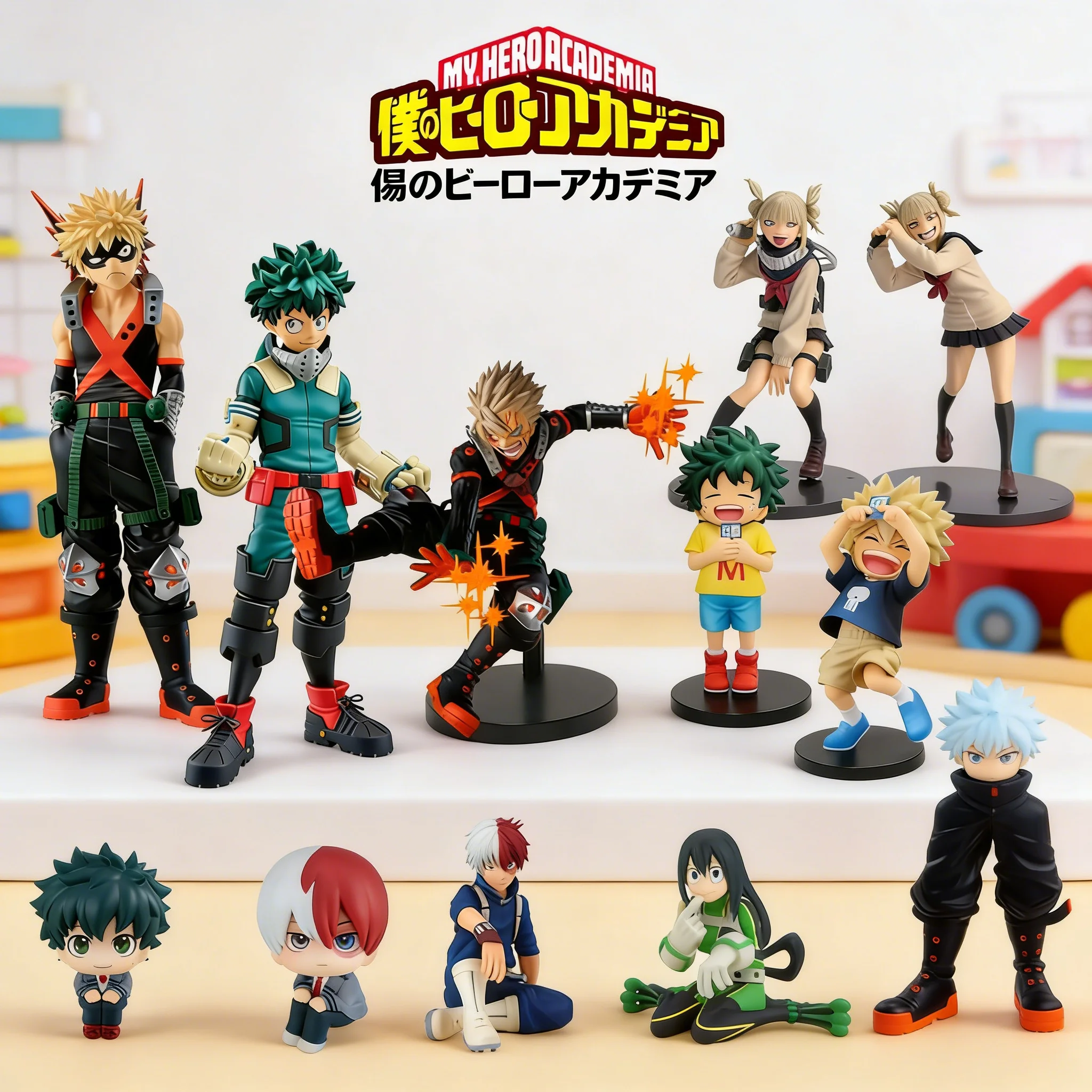 Figuras de Anime de My Hero Academia: Himiko Toga, Kurogiri, Twice, Hatsume, Shigaraki, Deku, Bakugo, Togata, Dabi, Midoriya, Jiro, Juguetes, Regalos