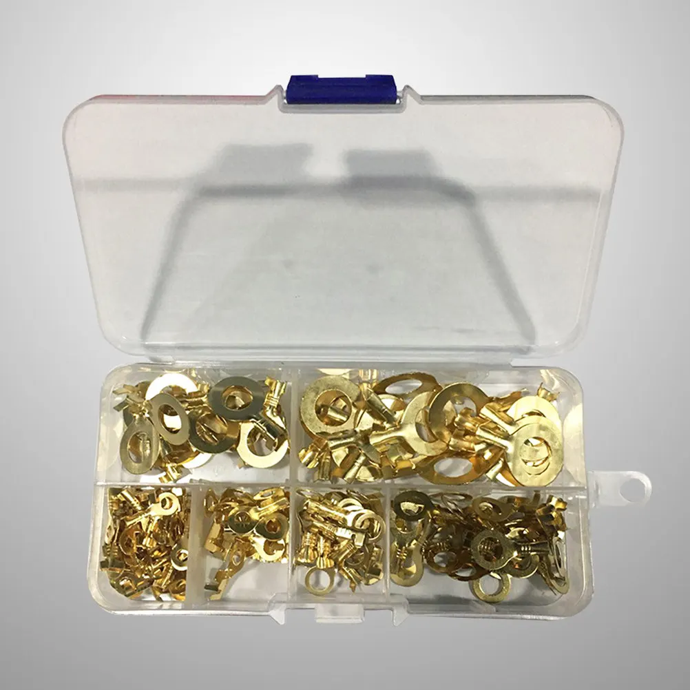 150Pcs Heavy Duty Round Cable Lugs Copper Material Friction Welded Long Life Crimp Terminal for Electrical Equipment Connection
