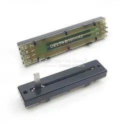 1PCS B100K 7.3CM 73MM Straight Sliding Dual Potentiometer Mixer Slide Fader 6 Pin B100KX2 Handle 15MM Slide Stroke 45MM