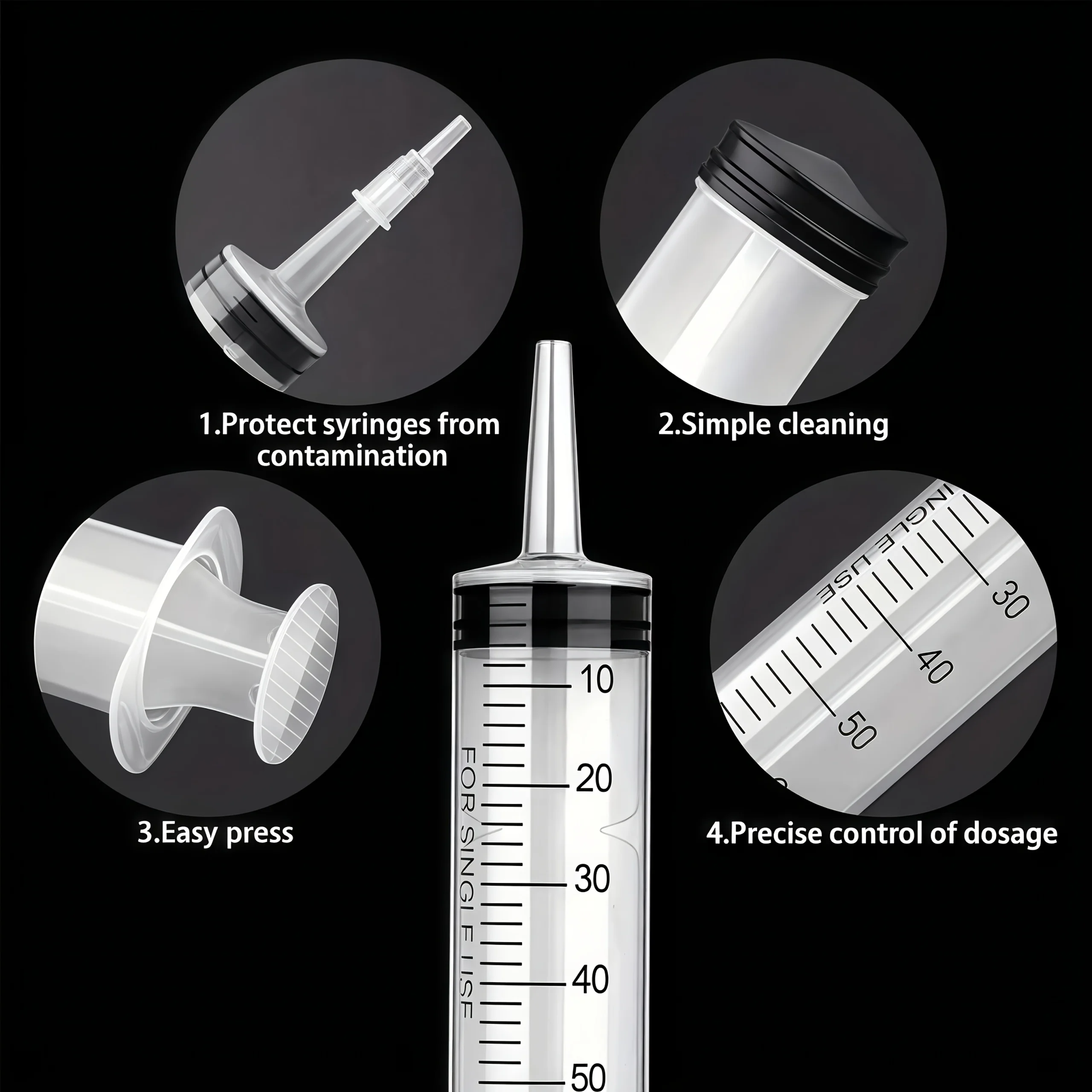 20Ml/60Ml/100Ml/150Ml Syringe, Plastic Syringe, Used for Scientific Laboratories, Liquids, Plant Irrigation, Perfume, Ink, Fish Tank Water Change, Feeding Pets, Etc. Multi-Purpose, Suitable for Indust image 5