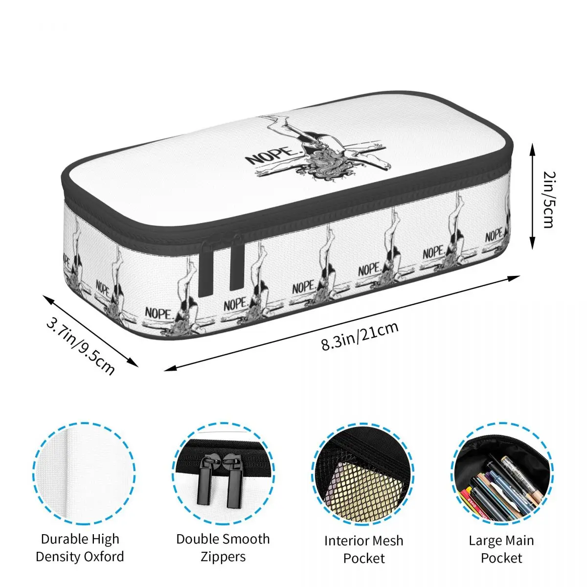 폴 댄스 NOPE - 학생용 검정색 필통 선물 펜 상자 연필 가방 문구 용품 펜 홀더 가방