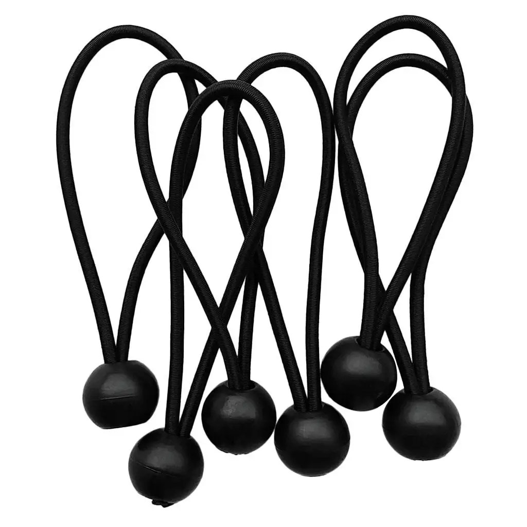 3x6 Pieces Heavy Duty Bungee Ball Cord Tarp Tent Tie Down Tope Black 5 Inch