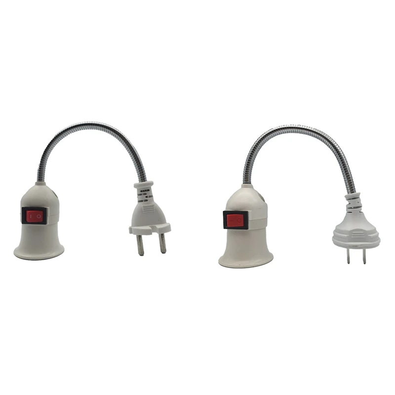 

E27 Lamp Base Conversion Led Light Wall Flexible Lamp Holder Converter With Switch Led Head Bulb Socket-New
