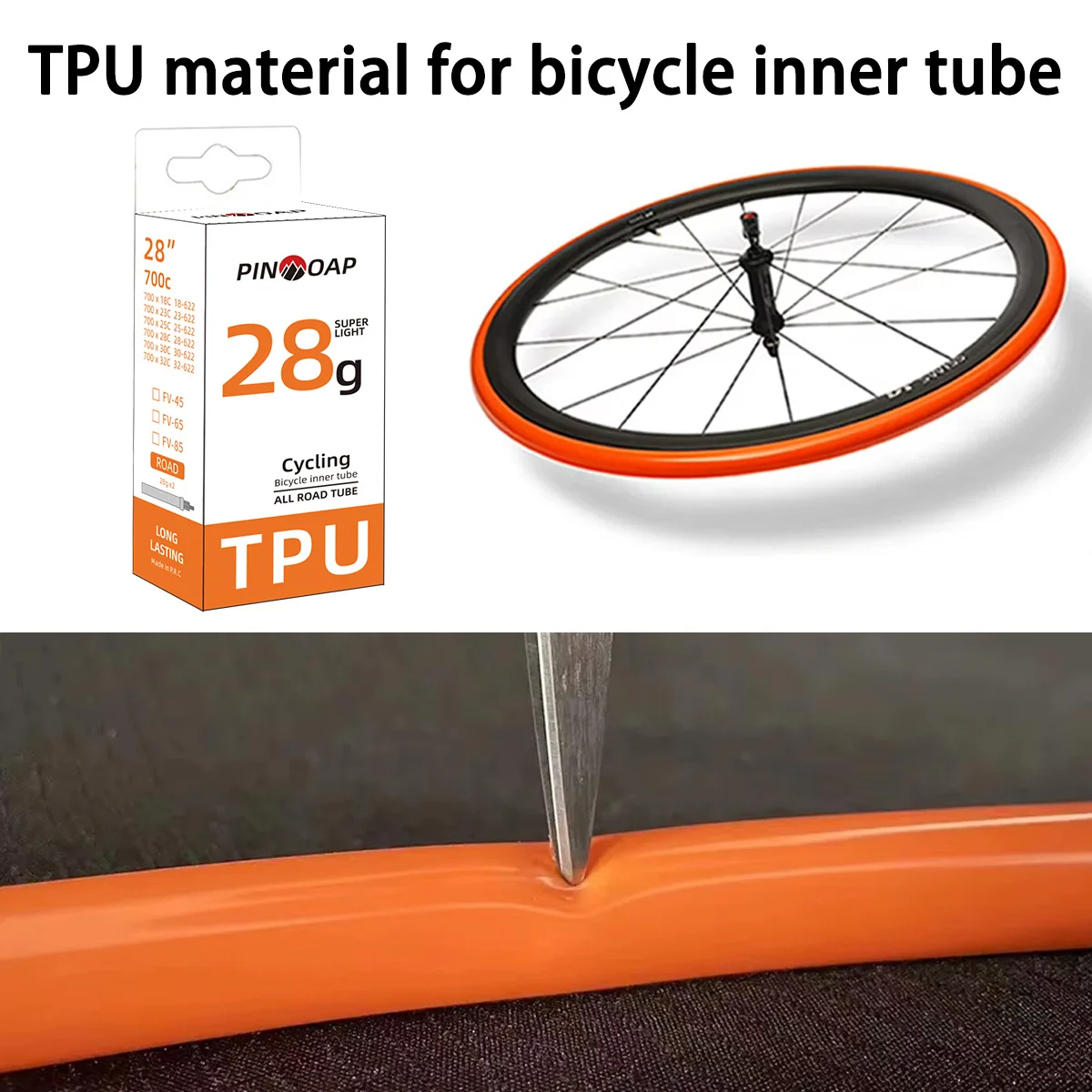AliExpress pinmoap PINMOAP 1/5/10/20PCS Road Bicycle Inner Tube TPU Ultra Light 700x18/32c Inner Tube Method Air Nozzle Riding Accessories Essentia