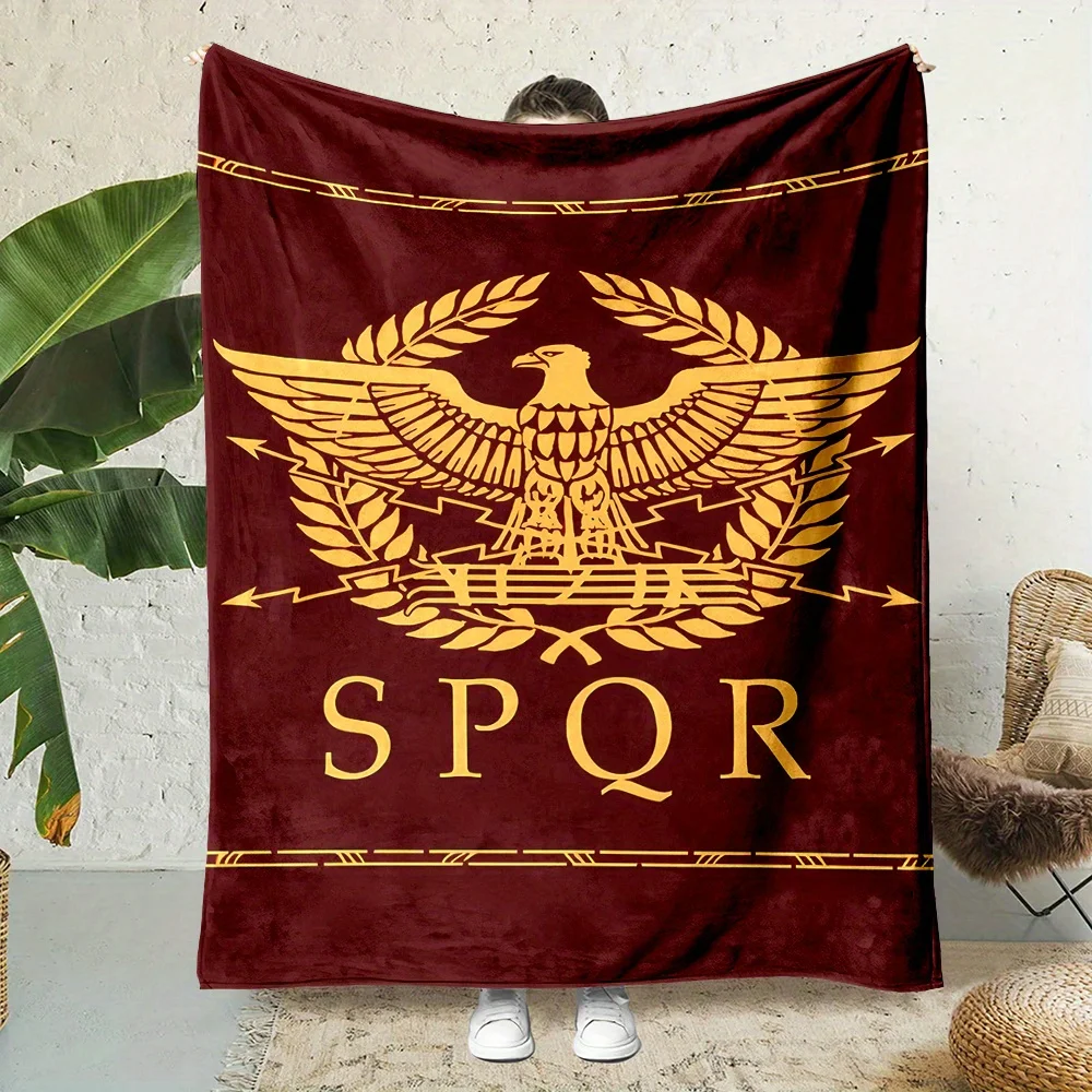 

Luxurious Ancient Roman Eagle Emblem Flannel Throw Blanket – Soft, Reversible, All-Season Cozy Blanket for Home, Office, or