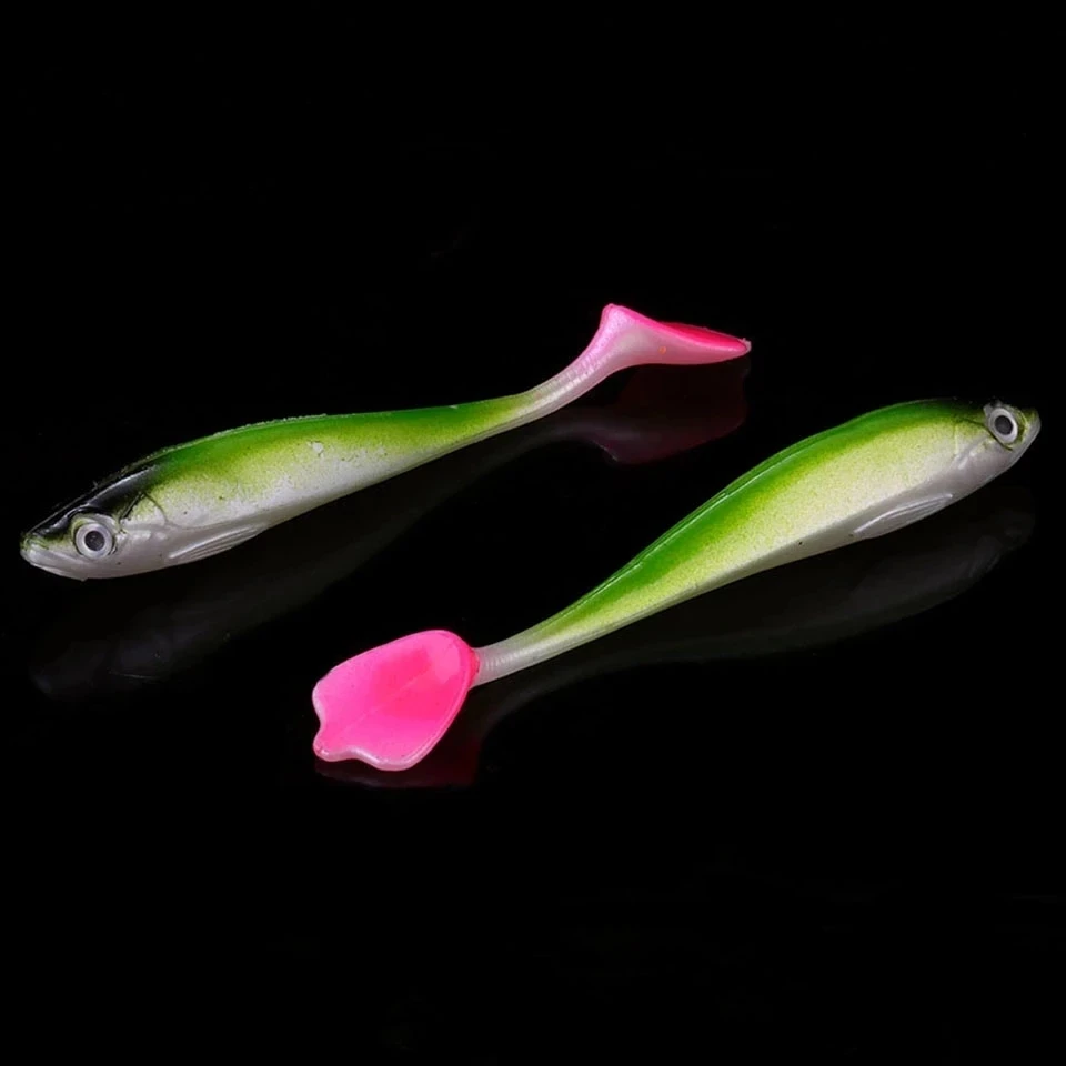 WALK FISH 4PCS/Lot 90mm 4.5g Jig Swim Shad Fishing Tackle Artificial Fishing Bait Vivid Worm Soft Lures Silicone Fishing Wobbler