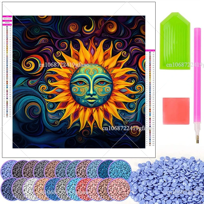 Celestial Sun 5D Diamond Painting Full Drill Rhinestones Landscape DIY Diamonds Embroidery Picture Mosaic Cross Stitch Crafts