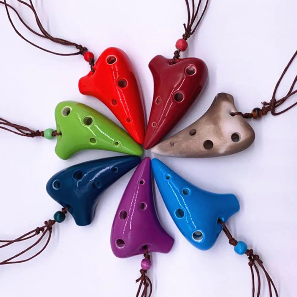 Instrumen suling Ocarina Mini Ocarina, Instrumen seruling warna-warni tradisional 6 lubang