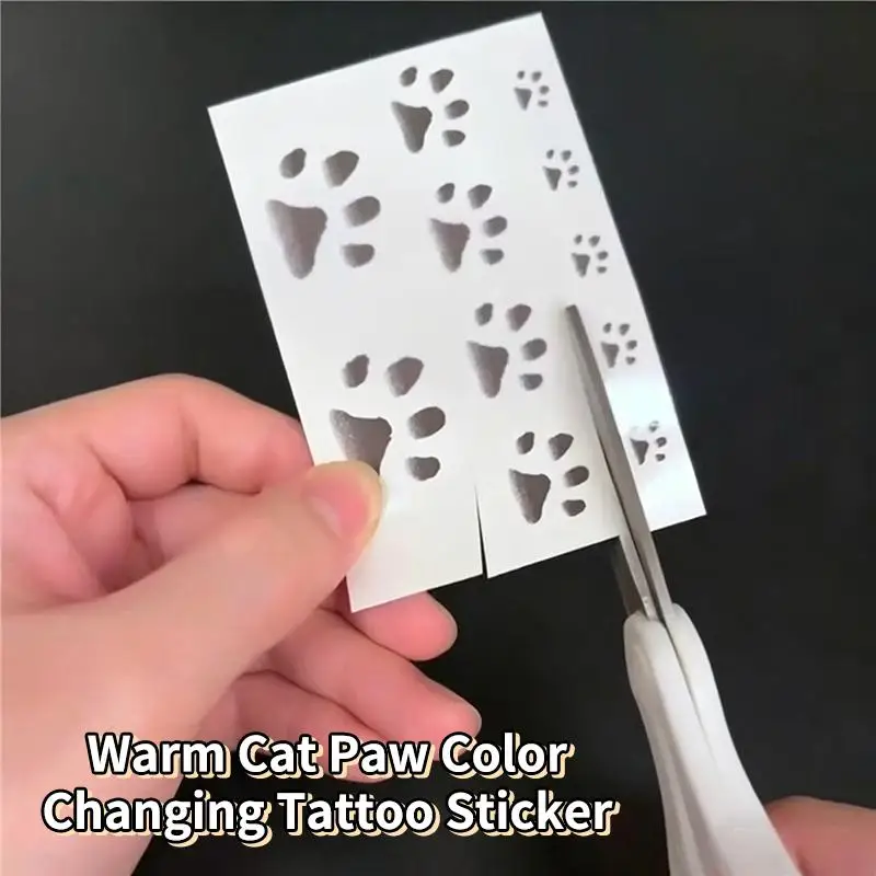 5Pcs Cat Paw Temporary Tattoos Waterproof Animal Footprints Sticker Set for Cosplay and Events