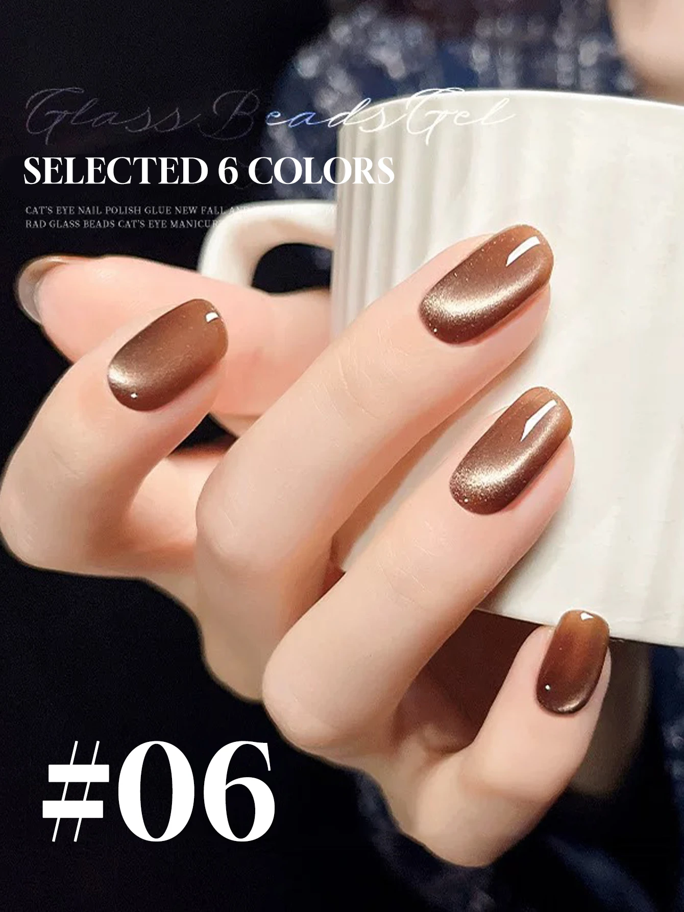 15ml Autumn Nail Maillard Porcelain White Cat Eye Gel Nail Polish UV LED Curing Holiday Women's Gift Nail Art Daily Supplies