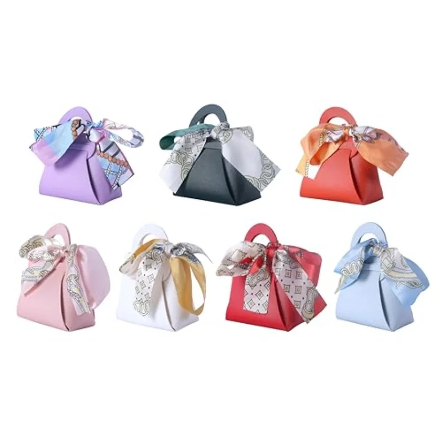 

12pcs Leather Gift Bags Small Leather Wedding Candy Bags for Party Favors Reusable Gift Wrapping Treat Bag for Baby Shower Chri