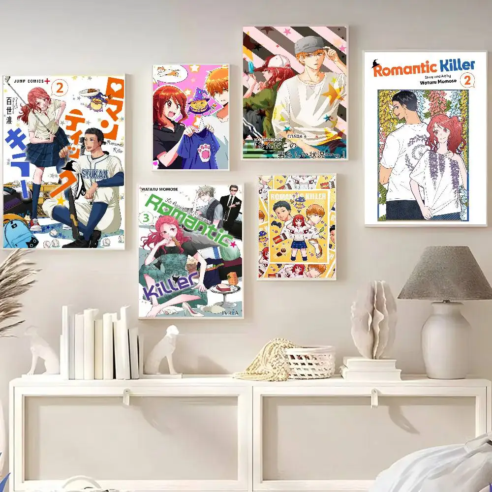 Romantic Killer Anime Poster Posters Decorative Paintings Study Bedroom Bar Background Wall Murals Gifts