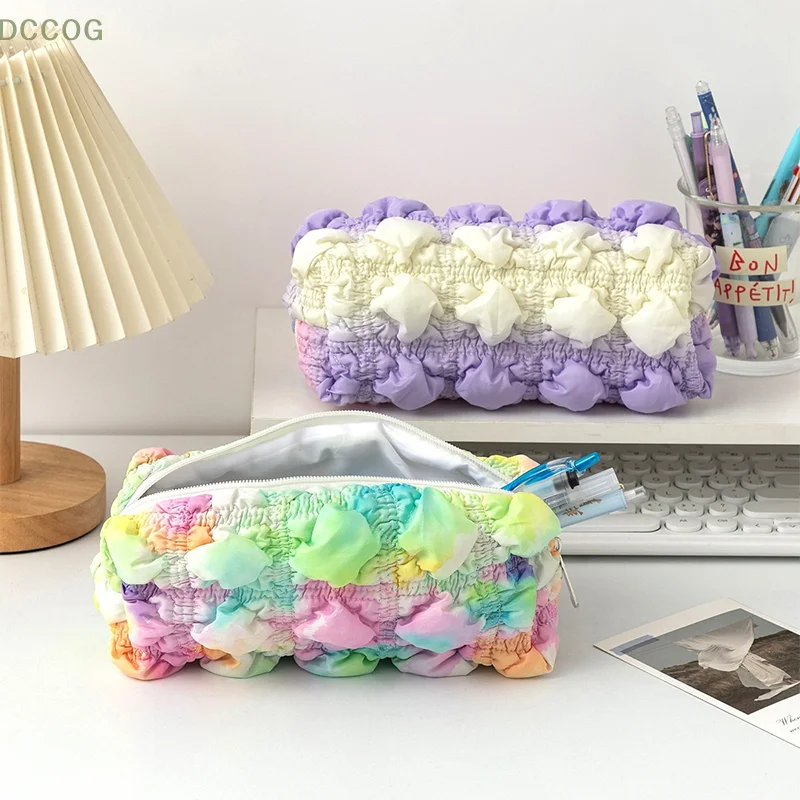 

Rainbow Bubble Pencil Case Desk Clutch Bag Pencil Bag Large Capacity Cosmetic Bag Storage Bag Portable Travel Toiletry Pouch