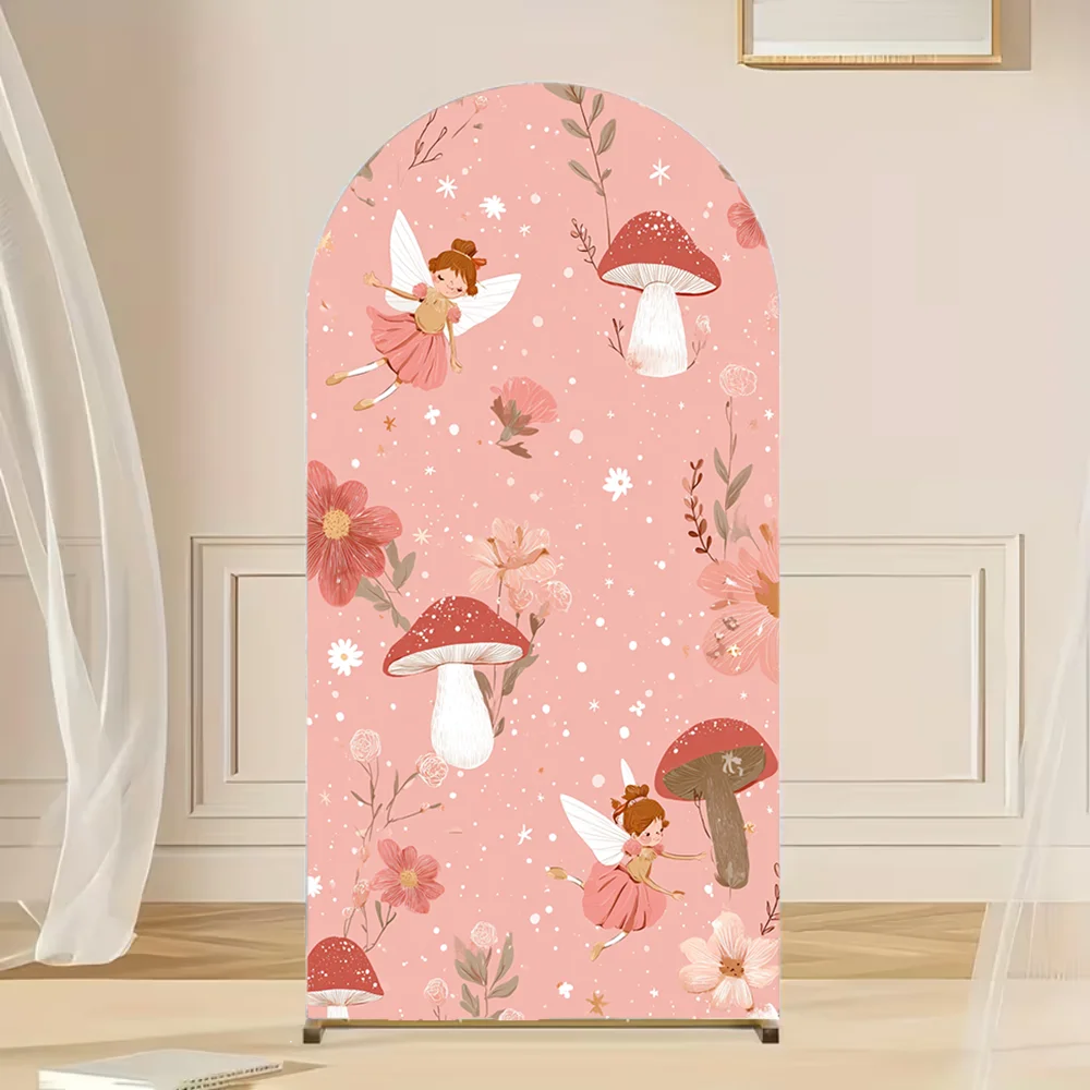 

Фон для фотосессии «Цветочный грибной домик», декор для дня рождения, эластичная тканевая арка, ткань для фотофона, украшение для дома