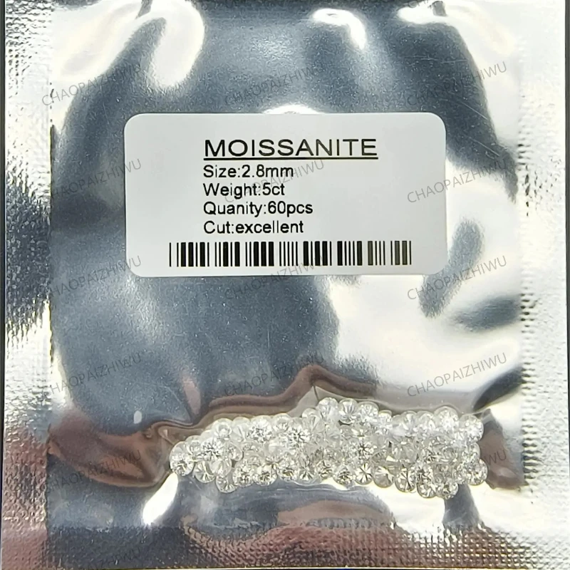 Moissanite Stone Small Size 0.8mm~2.9mm 1.0ct / Pack D Color Round Cut Gemstone for DIY Jewelry Making