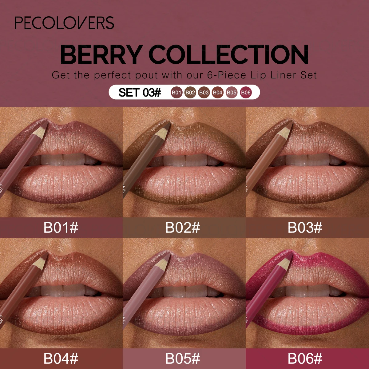 1PC langdurige matte lipliner, natuurlijke en gladde contour, naaktmake-up, kan op elkaar worden geplaatst, geschikt voor kerstmake-up