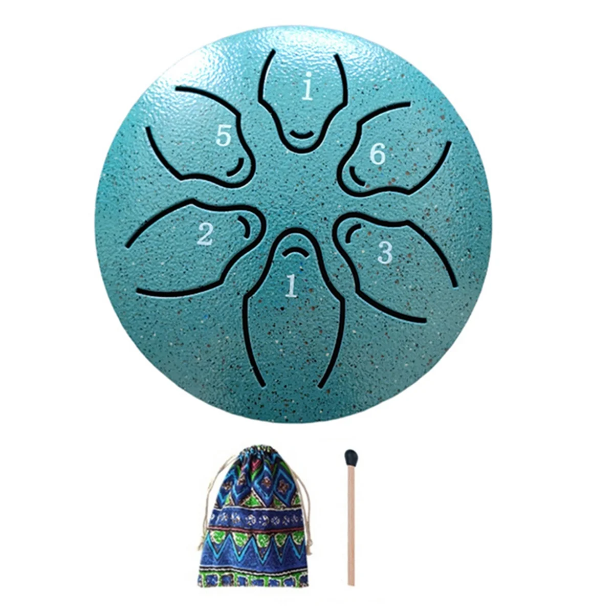 A71P طبلة المطر لطبل اللسان الصلب الخارجي، 6 ملاحظات 3 بوصة شقرا خزان طبل الصلب قرع مبطن مطارق الأخضر الداكن #1