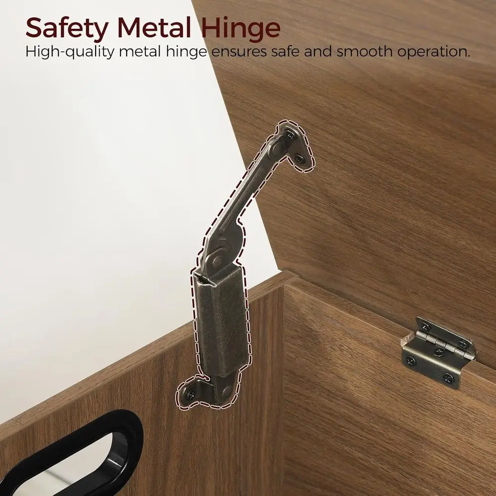 صندوق تخزين كبير باللون البني العسلي، صندوق ألعاب 39.4، مقعد مدخل مع أمان مفصلية، أثاث غرفة المعيشة