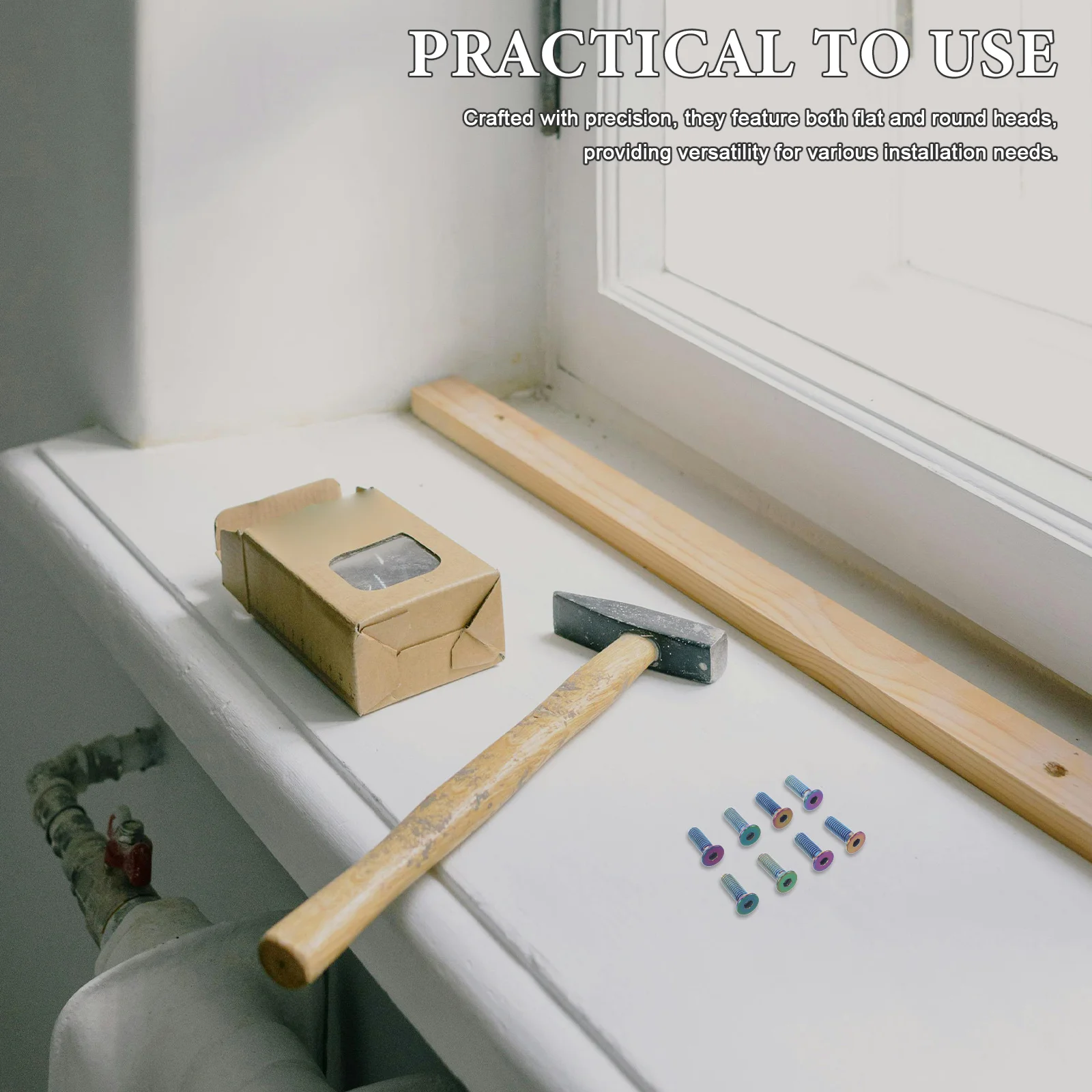 

8Pcs Flat Head Round Head Steering Wheel Screw Bolts Kit for Automotive Interior Car Modification Replacement Metal Screws