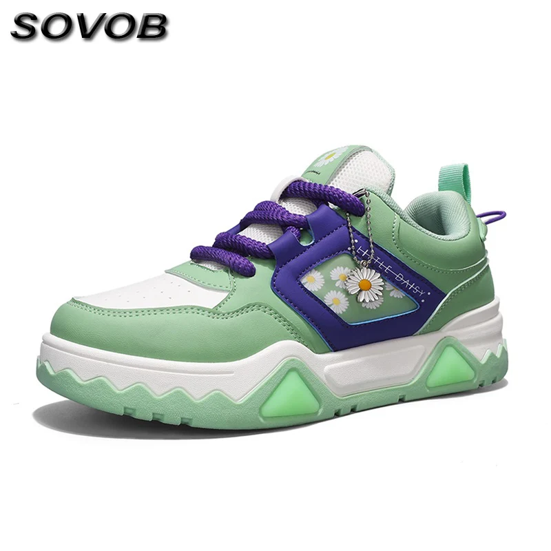 

2025 Fashion Printing Men's Platform Sneakers Streetwear Original Skateboard Shoes Man Comfortable Lace-Up Casual Shoes For Men